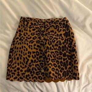 Hayden Girls Brown Leopard Button Skirt